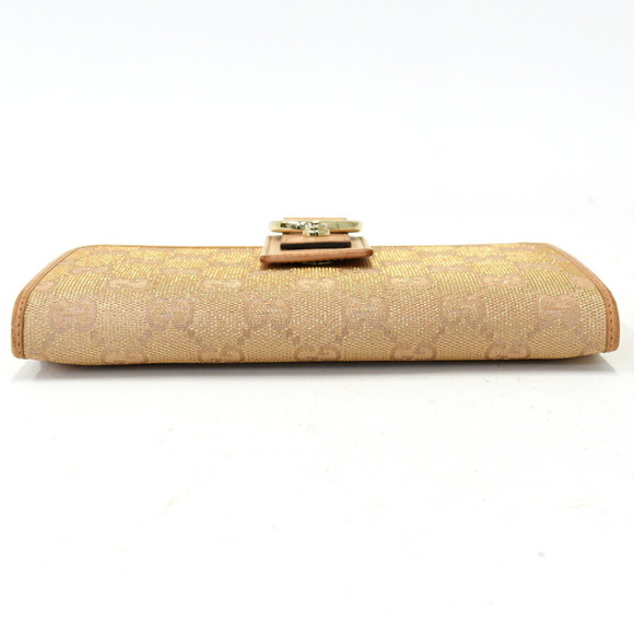 Gucci Bi fold Long Wallet GG Canvas Leather Beige - Picture 3 of 9